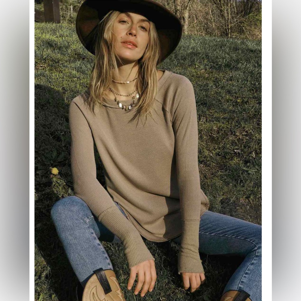 We the Free Snowy Thermal Shirt in Sunstone